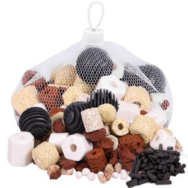 DaToo Aquarium Filter Media 12 Species Bio Balls Ceramic Rings Activated Carbon Filter Media Kit with Free Mesh Bag for Fish Tank Pond Canister Filter