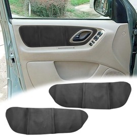VKGUG 2PCS Door Panel Cover Compatible with Ford Escape 2001-2007 Vinyl Leather Insert Cards Protector Trim Black