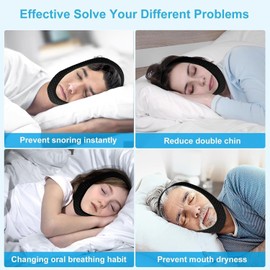 Chin Strap for Sleeping User, Anti Snore Chin Strap to Keep Mouth Closed, Airflow Jaw Strap for Sleep Anti Snoring Chin Straps for Men Women Stop Snoring Strap with Earplugs (2pack)