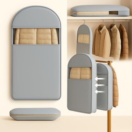 2025 Space Saving Hanging Garment Bag with Self Compression Zipper, Suit Cover Bags, Heavy Duty Jackets & Parkas Storage, Dust Cover, Closet Organizer for Storage (Blue,M)