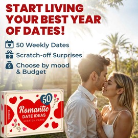 QUOKKA 50 Date Night Ideas – 50 Scratch-Off Romantic Couple Gifts – Unique Couples Game to Strengthen Connection, Make Every Week an Adventure – Birthday Wedding for Him Her (Set 1)