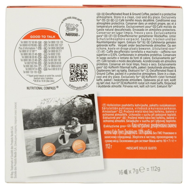 NESCAFÉ Dolce Gusto Lungo Decaff Coffee Pods, 16 Capsules (16