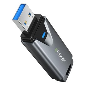 EDUP Mini USB 3.0 WiFi 6E Adaptador para PC, AX3000Mbps, 802.11ax, Tri-Band 6GHz/5GHz/2.4GHz, USB Wi-Fi Dongle Tarjeta de red inalámbrica, compatible con Windows 11/10 (instalar driver) (negro)