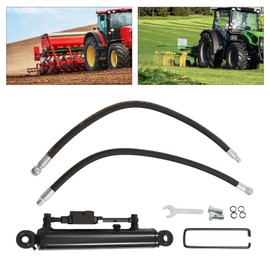 Cbhfmljd Hydraulic Top Link Cat 1-1 with Locking Block, 16 1/8-22 7/16'' Wirh 2pcs Hose 2-Way Check Valve Practical Hose Support Bracket Used in Waste, Recycling, Construction, Agriculture