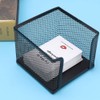 Black Metal Note Box, Office Mesh Memo Holder Memo Pad