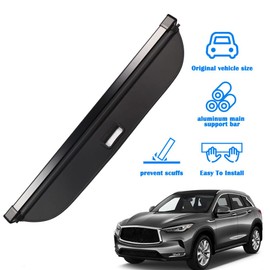 Marretoo for 2024 2023 Infiniti QX50 Cargo Cover 2019 2020 2021 2022 for Infiniti QX50 Accessories Black Retractable Trunk Cover Security Shield Shade(Not for QX55)