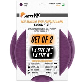Multi Use Silicone Mat Microwave Pot Holders, Microwave Cover for Food, Trivet, Silicone Mat, Hot Pads, Silicone Pot Holders for Kitchen, Silicone Molds for Resin Trivet, Set of 2 Purple Size 8+10 in