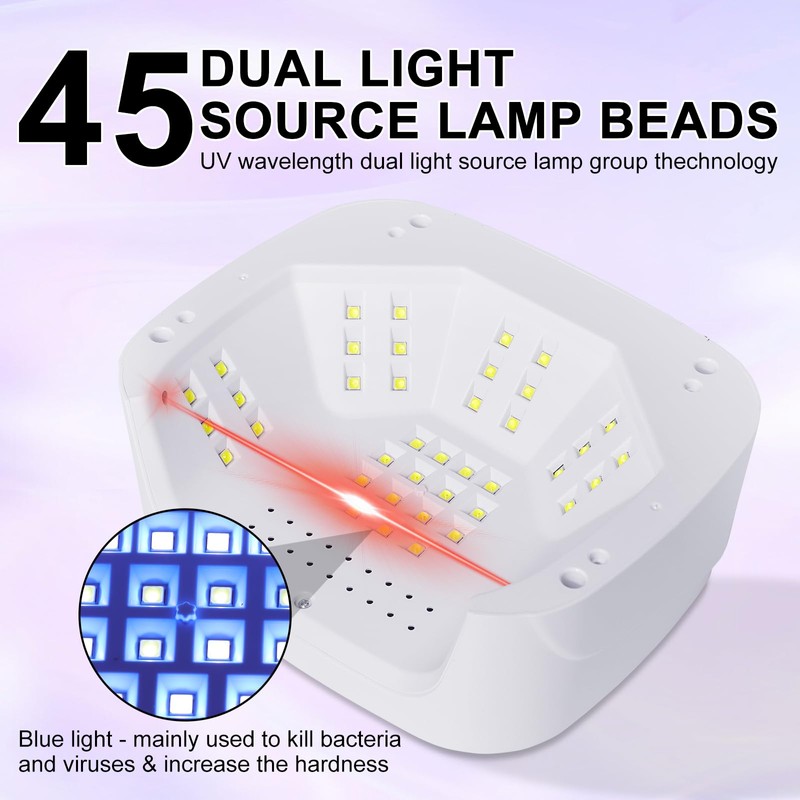 Cordless UV Nail Lamp with 4 Timers & Smart Sensor,