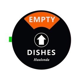 Magnet Clean Dirty Dishwasher Sign Indicator with “RUNNING” and “EMPTY”Options, Works on All Dishwashers, Non-Scratch Strong Magnetic Backing, Residue Free Adhesive Included, 4 Inch, Black)