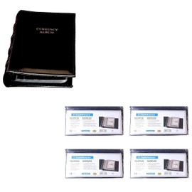 Lighthouse Classic Design Currency Album 3-Ring Binder for Regular US Dollar Bills, Paper Money and Banknotes with 60 Single Bill Pages