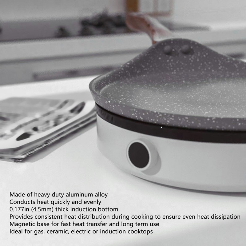 Frying Pan with Magnetic Base Rapid Heat Conduction Prevents Stick