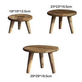 TITA-DONG Mini Round Wooden Stool, Indoor Plant Stand Table, Decorative Wooden Stool Display Stand Modern Plant Stand Flower Pot Holder for Outdoor Indoor Home Garden Patio(S)