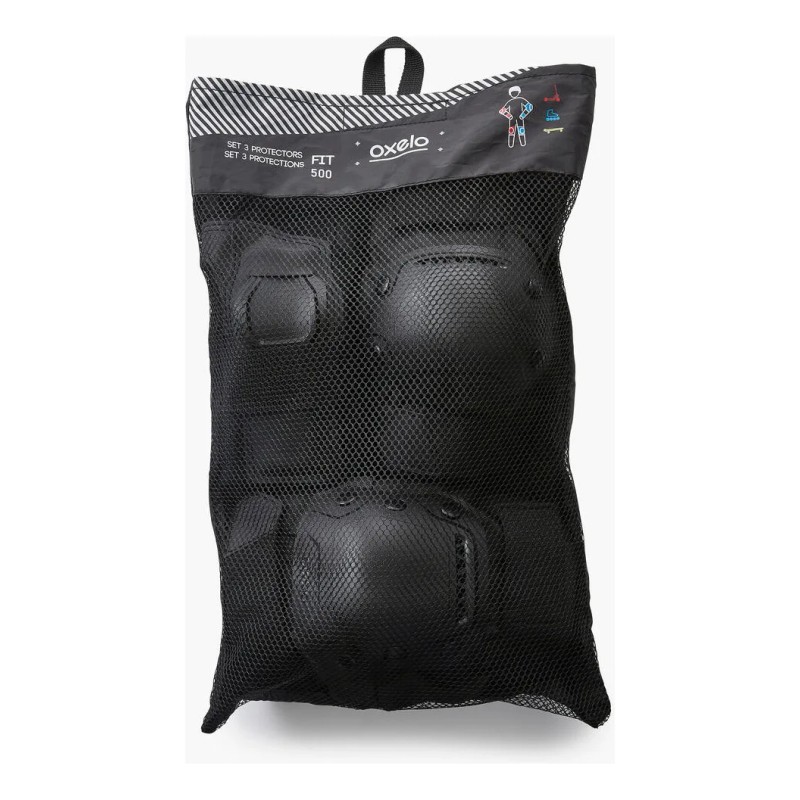 Kit Protecciones Patinaje Adulto Fit500 Negro Oxelo