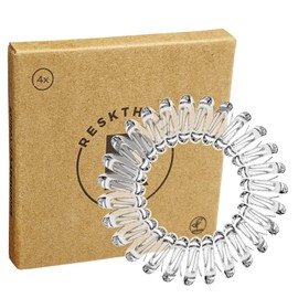 Reskthetic® - High-quality spiral hair bands (4 pieces, 3.5 cm), gentle on hair, sustainable, environmentally friendly, (telephone cable, braid) for girls and women