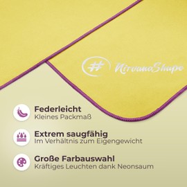 NirvanaShape Microfibre Towel – Travel Towel, Bath Towel for Holidaymakers – Compact, Quick-Drying Microfibre Towels as Beach Towel, Sports Towel – for Travel, Camping, Sports – 200 x 100 cm