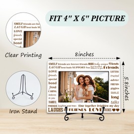 Friends Photo Frame Gifts, Long Distance Friendship Wooden Picture Frame With Stand, Good Friends Gifts For Women, Birthday Graduation Christmas Gifts For Friends Sister Bestie Coworkers -70