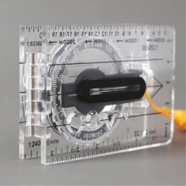 Foldable transparent multi-function compass 16x5.7cm survival tool
