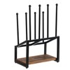 MyGift Industrial Metal & Burnt Wood 4-Pair Boot Rack with
