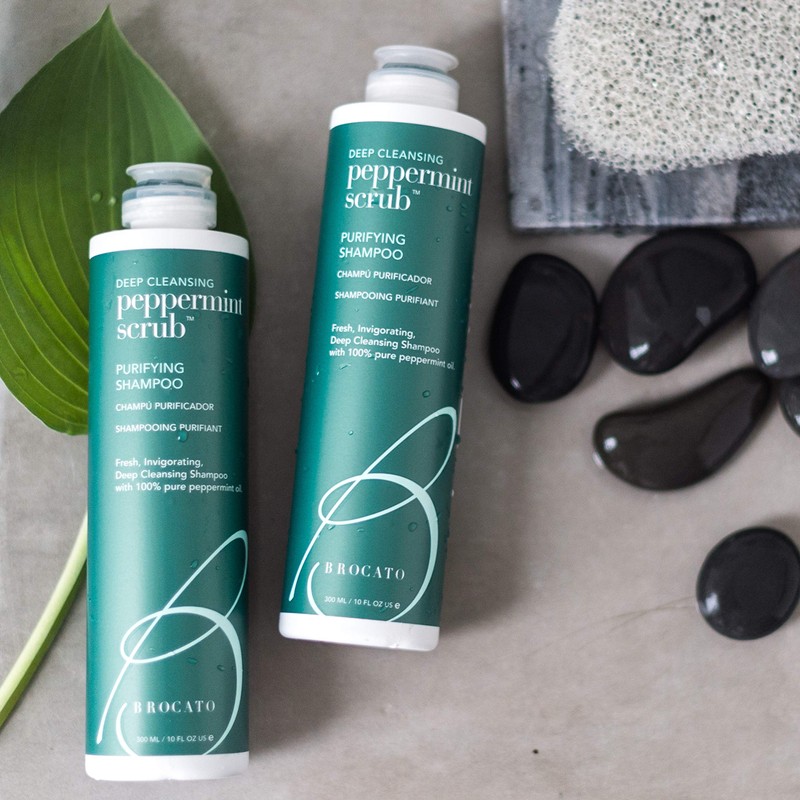 Brocato Peppermint Scrub Purifying Shampoo, Deep Cleansing, 32 Oz. |