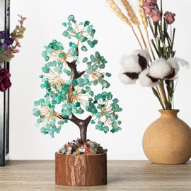 XIANNVXI Green Aventurine Crystal Tree Money Tree Green Crystal Tree of Life Green Ornaments for Living Room Green Decor Positive Gifts Good Luck Gifts Living Room Decor