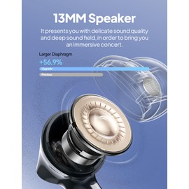 Wireless Earbuds Bluetooth V5.3 Headphones 50H Playback Deep Bass Stereo Ear Buds with LED Power Display Charging Case IPX7 Waterproof Earphones with Mic Headset for Laptop Pad Android/iOS Phones