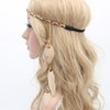 KINFENE Women Boho Style Festival Feather Headband Hippie Weave Hairband