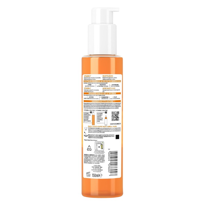 L'Oréal Paris Vitamin C Cleansing Foam, for Cleansed and Fresh