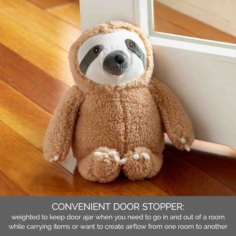 Elements 5x5x8.27 Inch Brown Sloth Weighted Fabric Door Stopper