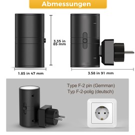 LOHAS-LED Nachtlicht Steckdose, Nachtlicht mit Dämmerungssensor [1 Stück], 0-100LM, 3000K Warmweiß, Dimmbares Steckdosenlicht für Kinderzimmer, Treppen, Gang, Schlafzimmer, Küche,Schwarz