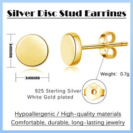 Deyanse Stud Earrings 925 Silver for Women, Hypoallergenic Earrings, Round Star Heart Earrings, Sleeping Cartilage Stud Earrings for Multiple Piercings, Stud Earrings Jewellery with Gift Box, Sterling