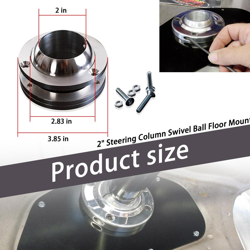 XTPTFABS Billet Aluminum Steering Column Swivel Floor Mount Compatible with