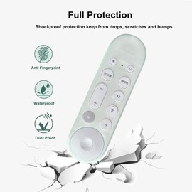 BAOKZZOM 2 Pack Silicone Case Cover for Google TV Streamer (4K) Voice Remote 2024 - Protective (Anti-Slip) Shockproof Lightweight Remote Cover (Blue-Green Glow at Night)