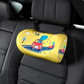 Kwak's Car Headrest Pillow,Adjustable Car Neck Pillow,Head Support for Car Seat, Car Pillow for Kids and Adults-Road Trip Essentials (yellow)