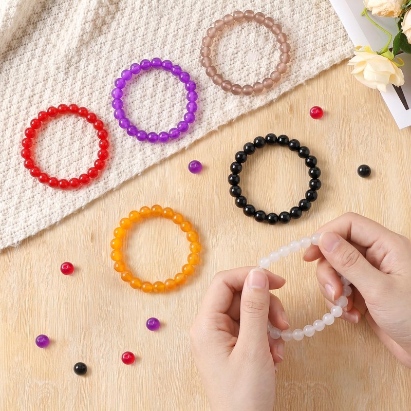 500Pcs Brown Glass Beads for Jewelry Making Kit