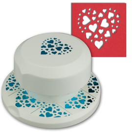 Artoz Flying Punch - Heart with Small Hearts - Freely Positionable Card Punch - Punch Hole Punch for Card Making for Birthdays, Card Crafts, Invitations and Much More