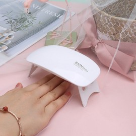 Mizcos Mini Gel Nail Drying Lamp Self Portable UV LED, White, 1 Piece / 미즈코스 미니 젤 네일 건조 램프 셀프 휴대용 UV LED, 화이트, 1개