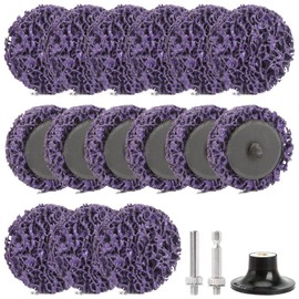 Pack of 15 CSD Disc Sanding Disc, 2 Inch Purple Coarse Cleaning Disc, Roller Sanding Disc, Nylon Fabric Disc, Paint Removal, Polishing with Sanding Pad, Holder for Angle Grinders, 50 mm