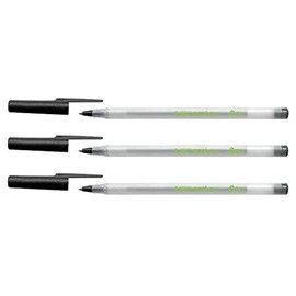 BIC Ecolutions Round Stic Ballpoint Pen - Clear Black (Pack of 3)