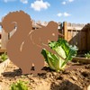 Rustic Raking Squirrel Metal Garden Stake, Funny Patio Decor
