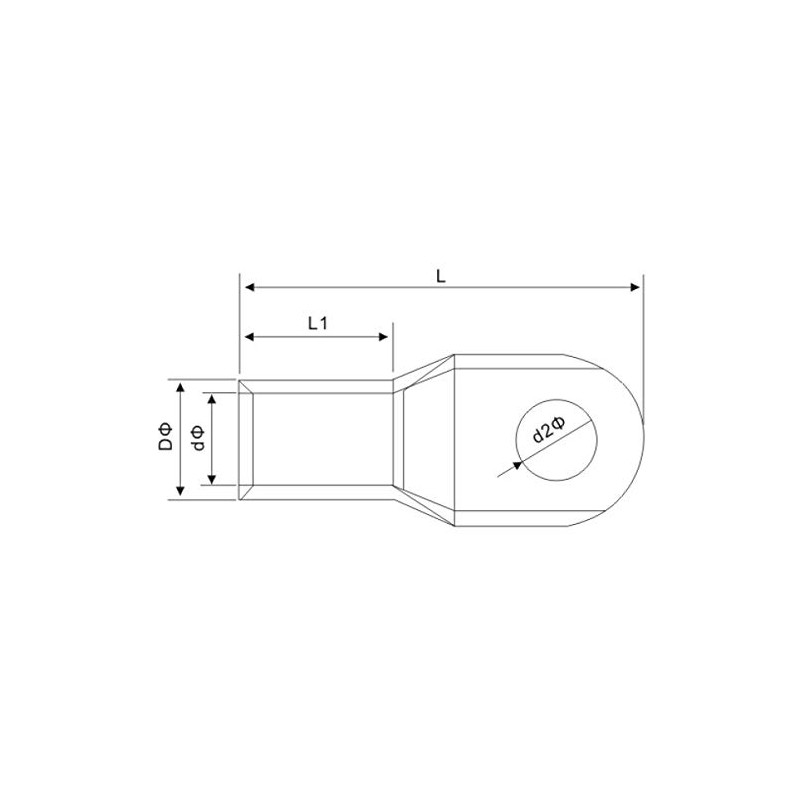 SeKi 14112 Pipe Cable Lug, 95 mm, 1 Piece, Hole