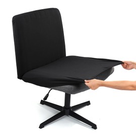 Iauddy Armless Criss Cross Office Desk Chair Cover Slipcover,Accent Mid Back Wide Swivel Task Vanity Slipper Chair Protector Stretch Removable Without Arms for Accent Chair