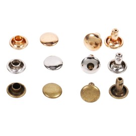 Leather Rivets, Pack of 100 Set sDouble Cap Rivet Metal Leather Craft Repairs Studs Spike Decoration 8 x 8mm (Gold)