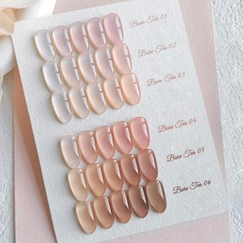 Born Pretty Jelly Nude Gel Nail Polish Set,Nude Pink Clear Gel Nail Polish Sheer Crystal Transparent Gel Polish Soak Off U V Light Cure Gel Polish Kit Nail Art Manicure DIY Salon Home 6PCS 7 ML