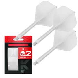 Target Darts K Flex Integrated Dart Flight and Shaft, No.2, White (Medium), Pack of 3 K Flex No.2, Precision Moulded 2-in-1 Dart Flights and Dart Stem, Professional Dart Accessories