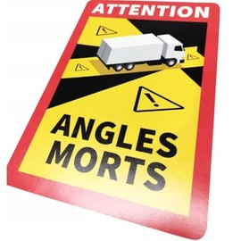 Web Truck Attention Angles Morts Magnetic Signs 25 x 17 cm Magnet for Lorries and Caravans Warning Sign Sign France with UV Protection Pack of 6