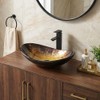 Bathroom Boat Shape Artistic Glass Vessel Sink Free Black Faucet