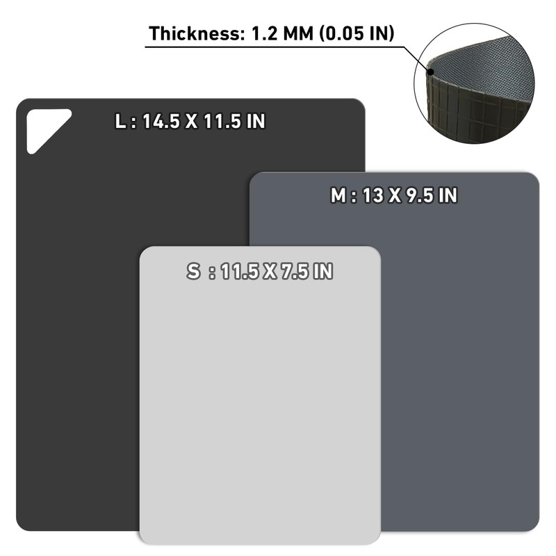 WK Flexible Plastic Cutting Boards Mats for Kitchen, Flexible Non