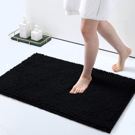 Homaxy Non-slip Bath Mat with Microfibre Chenille Absorbent High Pile