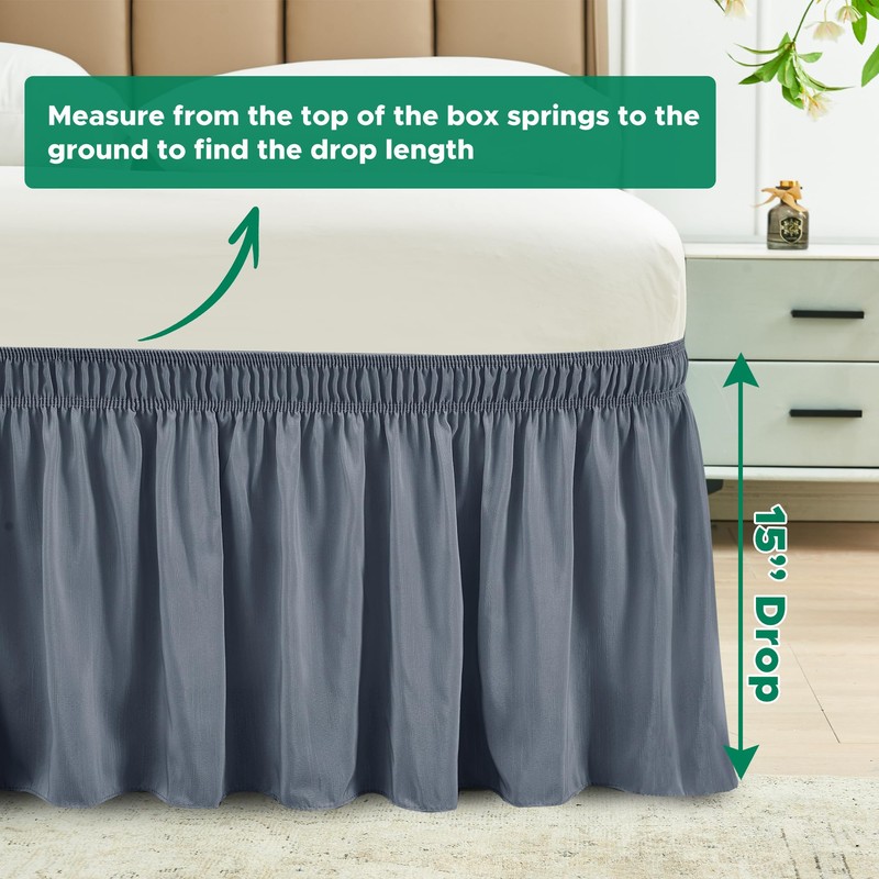 Biscaynebay Wrap Around Bed Skirts for King & Cal King