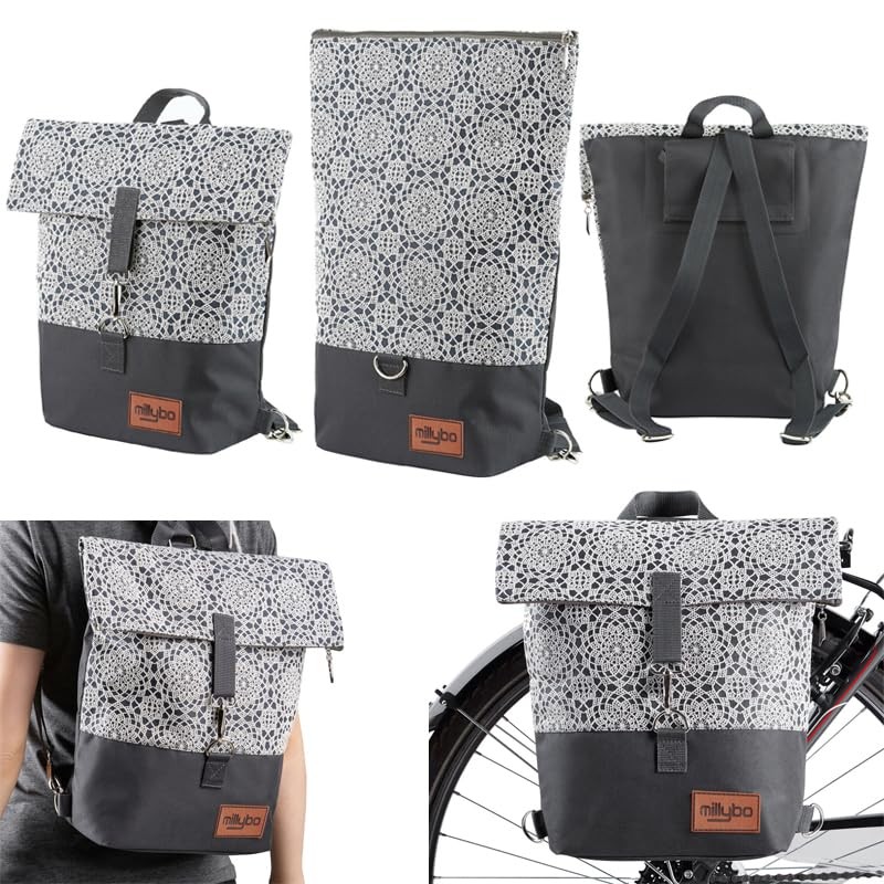 millybo Women's ‘Sweet’ Bicycle Pannier Bag / Lace Pattern (Various
